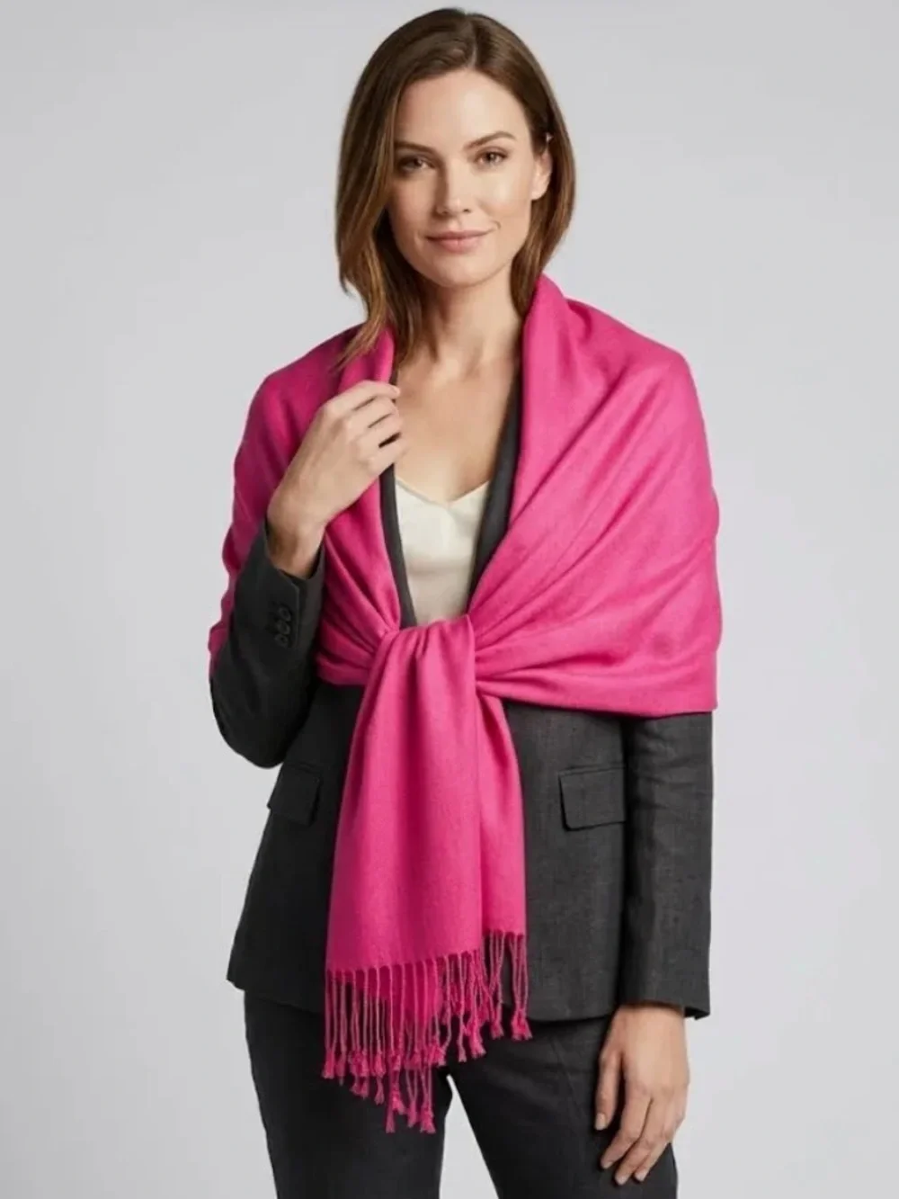 PASHMINA, “FUCHSIA” Women’s Large Scarf Shawl Wrap - Brand New